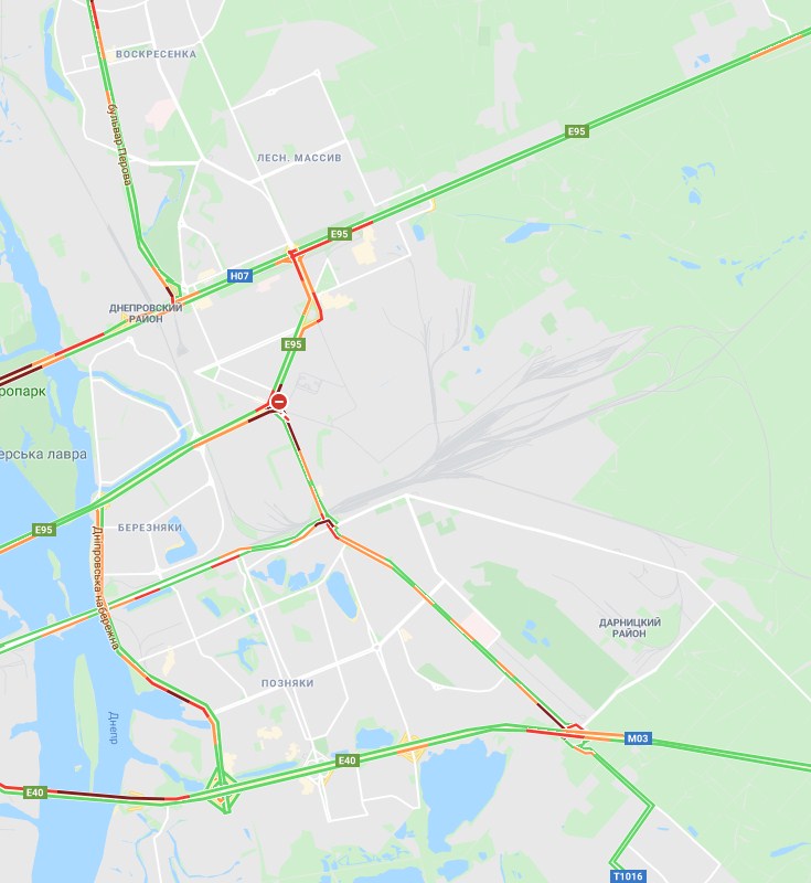 Київ скували пробки: карта